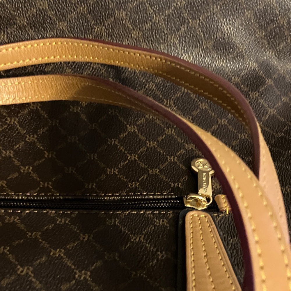 Rioni Dark Brown and Tan Tote Bag from Italy - Picture 13 of 14